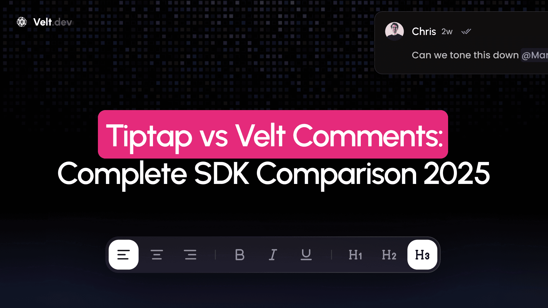 Tiptap v.s. Velt: Commenting SDK